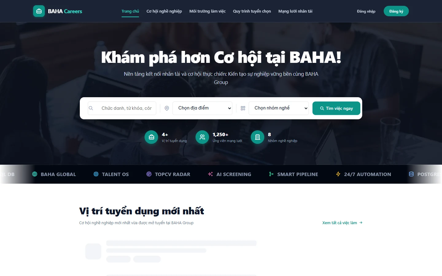 Cổng thông tin tuyển dụng nhân tài công nghệ BAHA Group